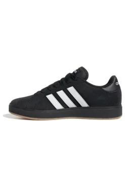 Adidas Grand Court Base 00er Retro-Sneaker in Schwarz mit weißen Streifen