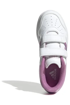 Adidas Hoops 4.0 CF C Sneaker in Weiß und Lila mit Klettverschluss