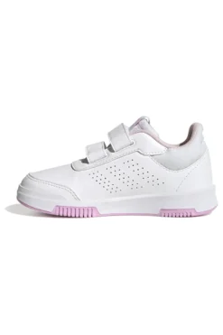 Adidas Tensaur Sport 2 CF K weiße Schuhe mit pastellfarbenen Details und Klettverschluss