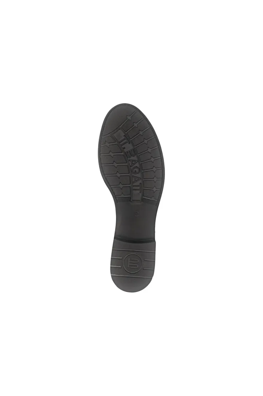 Bagatt D11AFS3K4100 Burgunderfarbene Leder-Schnürstiefel mit Reißverschluss und warmem Futter