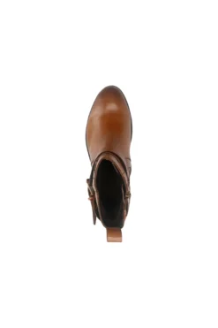 Bagatt D15AMQ374000 Stiefeletten aus warmem, braunem Leder mit Schnalle