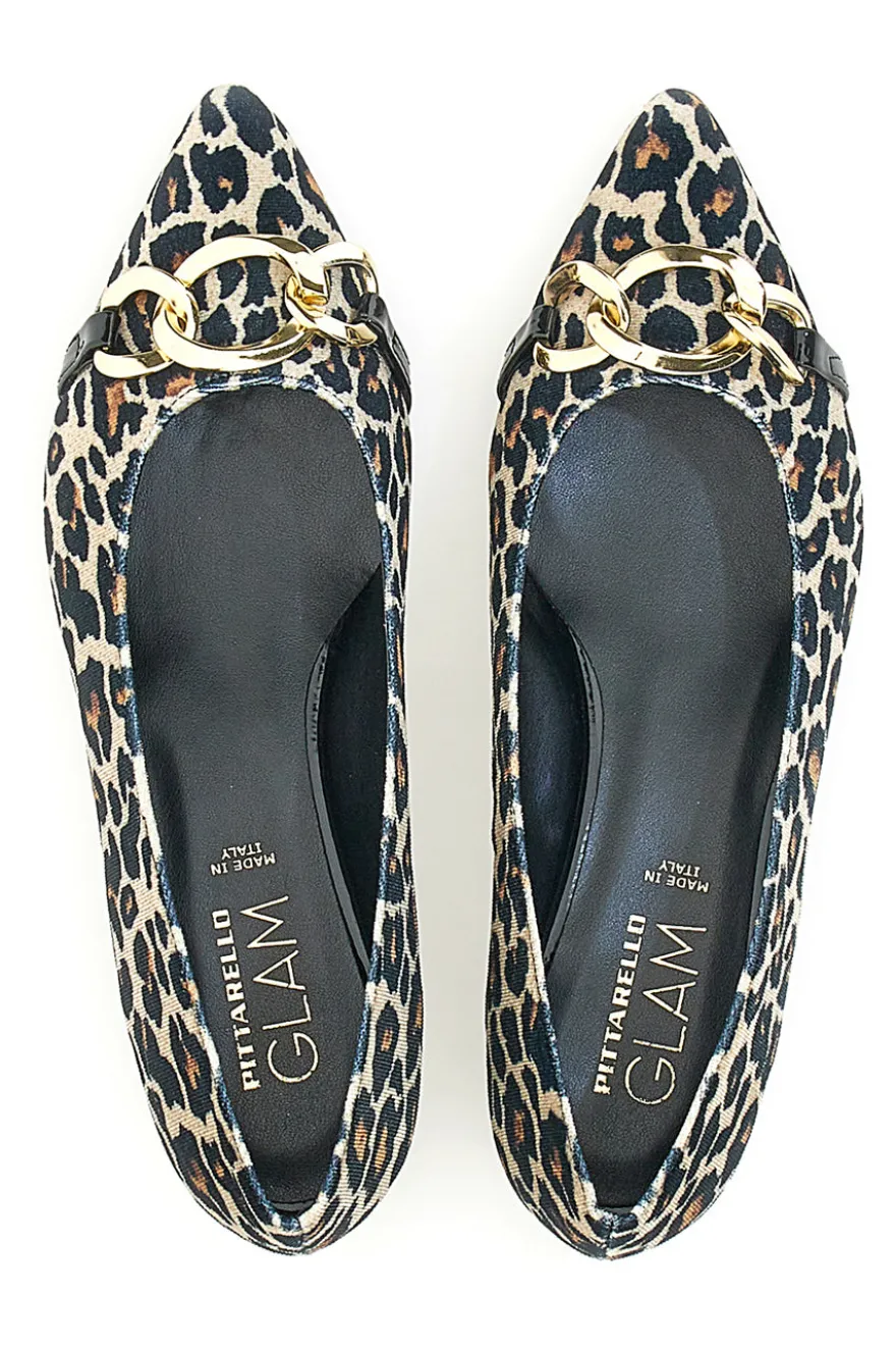 Ballerine a Punta Pittarello Glam 3502 Nero Leopardato