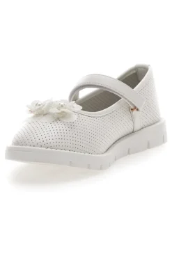 Ballerine Bianche Con Cinturino e Strappo Pitt Kids 7701