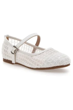 Ballerine bianche traforate con cinturino Grazie girl 392610S