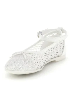 Ballerine bianco traforato cinturino regolabile Grazie girl 120568B