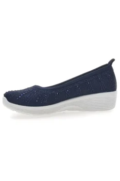 Ballerine Blu In Tessuto Con Strass Prima Riga 429