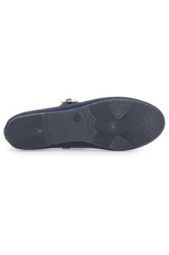 Ballerine blu in tessuto traforato con cinturino The First PRESZ41