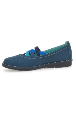 Ballerine blu in vera pelle con fasce elastiche Prima riga 19840FRUIT