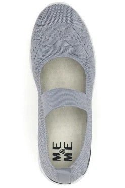 Ballerine da donna grigio in tessuto traforato Me & me TF090236