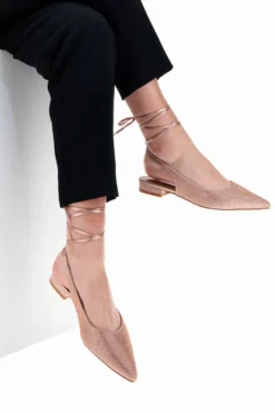 Ballerine Lace-Up Prima Riga 15990 Rosa Strass