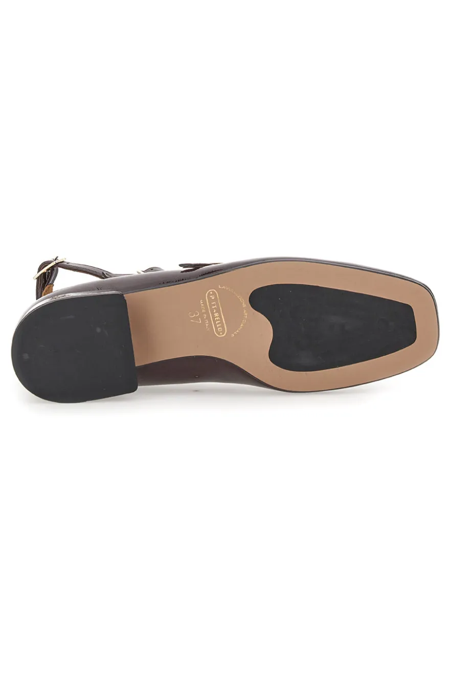 Ballerine Mary Jane Bordeaux Con Tacco Basso Pittarello C156