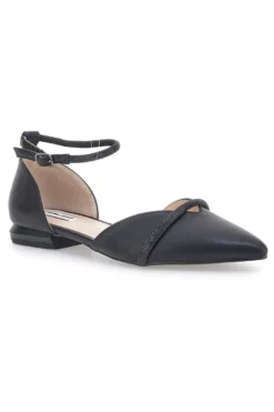 Ballerine Nere a Punta con Strass Neri Mariella Burani 51098