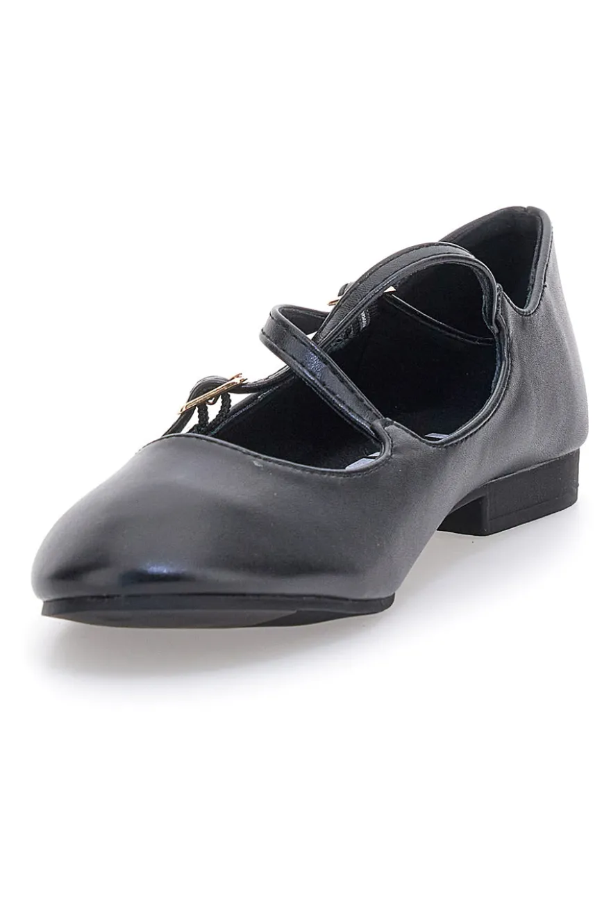 Ballerine nere con cinturini The First IDEA02