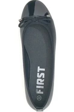 Ballerine nere con punta lucida e fiocco The First IDE1070