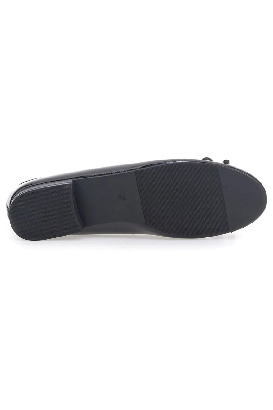 Ballerine nere vernice con fiocco decorativo The First IDE173