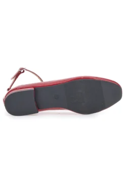 Ballerine Rosse Effetto Vernice con Cinturino e Tacco Comodo THE FIRST IDE1075