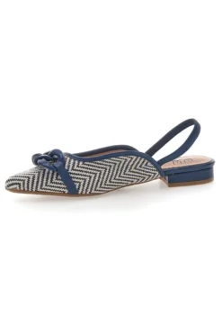 Ballerine slingback blu con fiocco e punta a contrasto Me & Me D729H1