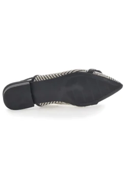 Ballerine slingback nere con fiocco e punta a contrasto Me & Me D729H1