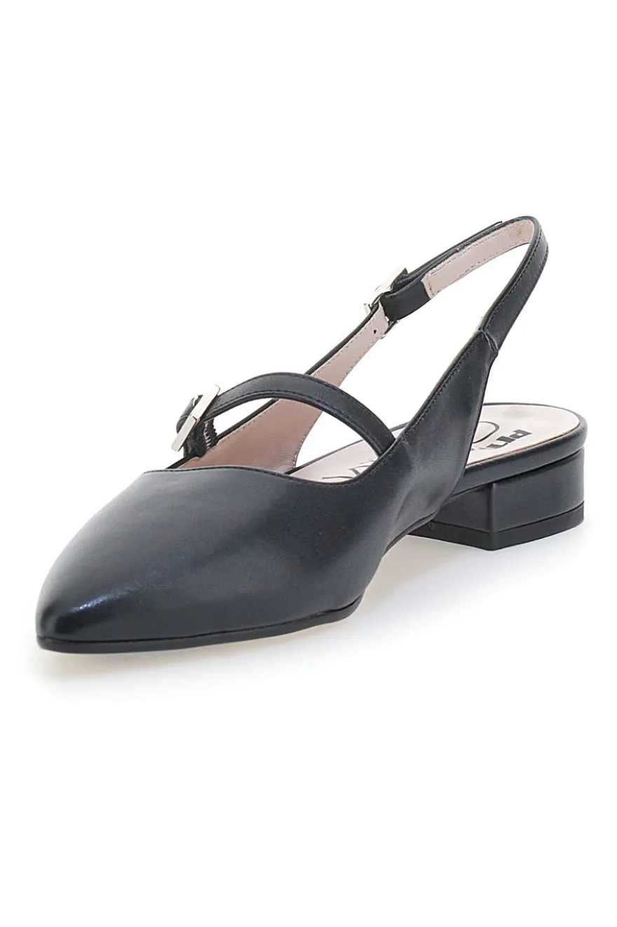 Ballerine Slingback Nero Con Cinturino Frontale PITTARELLO GLAM 2888
