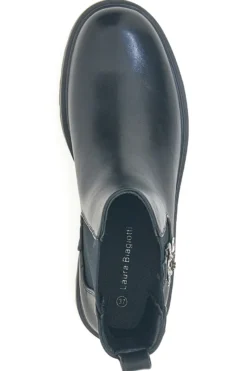 Beatles neri con elastico gioiello e suola carrarmato Laura Biagiotti 9324
