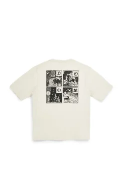 Beigefarbenes Baumwoll-T-Shirt mit Boardman Alpha Grafikdruck pt-m-t-9065