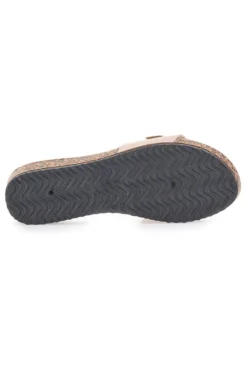 Beige Hausschuhe mit dekorativer Schnalle FUN BEACH 181003