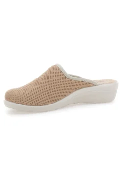 Beige Hausschuhe mit Ledersohle Fly Flot T4368FE