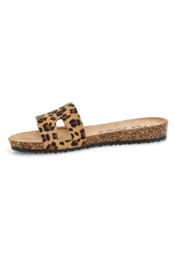 Beige Hausschuhe mit Tierdruck Fun beach 181010