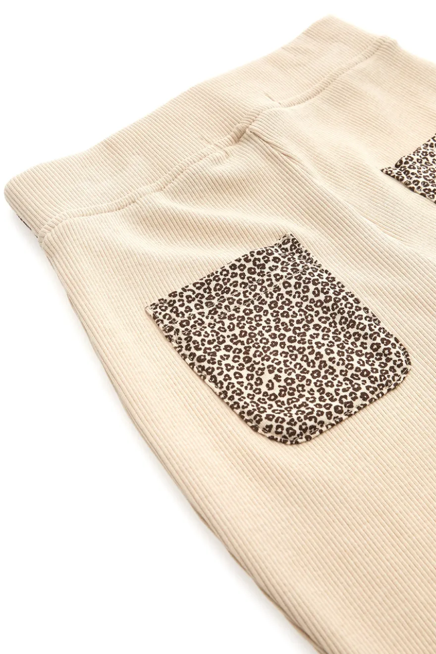 Beige Hose mit Animalprint PITT KIDS PT-KP-7006