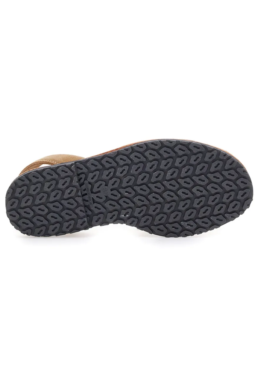 Beige Minorchine-Sandalen aus Fly Nature 204-Leder