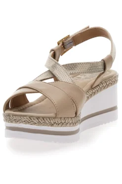 Beige Sandalen mit First-Line-Keilabsatz DC611109