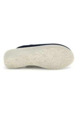 Blaue Hausschuhe mit rutschfester Innensohle aus echtem Leder Fly Flot 90T40368FE