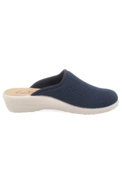 Blaue Hausschuhe mit rutschfester Innensohle aus echtem Leder Fly Flot 90T40368FE