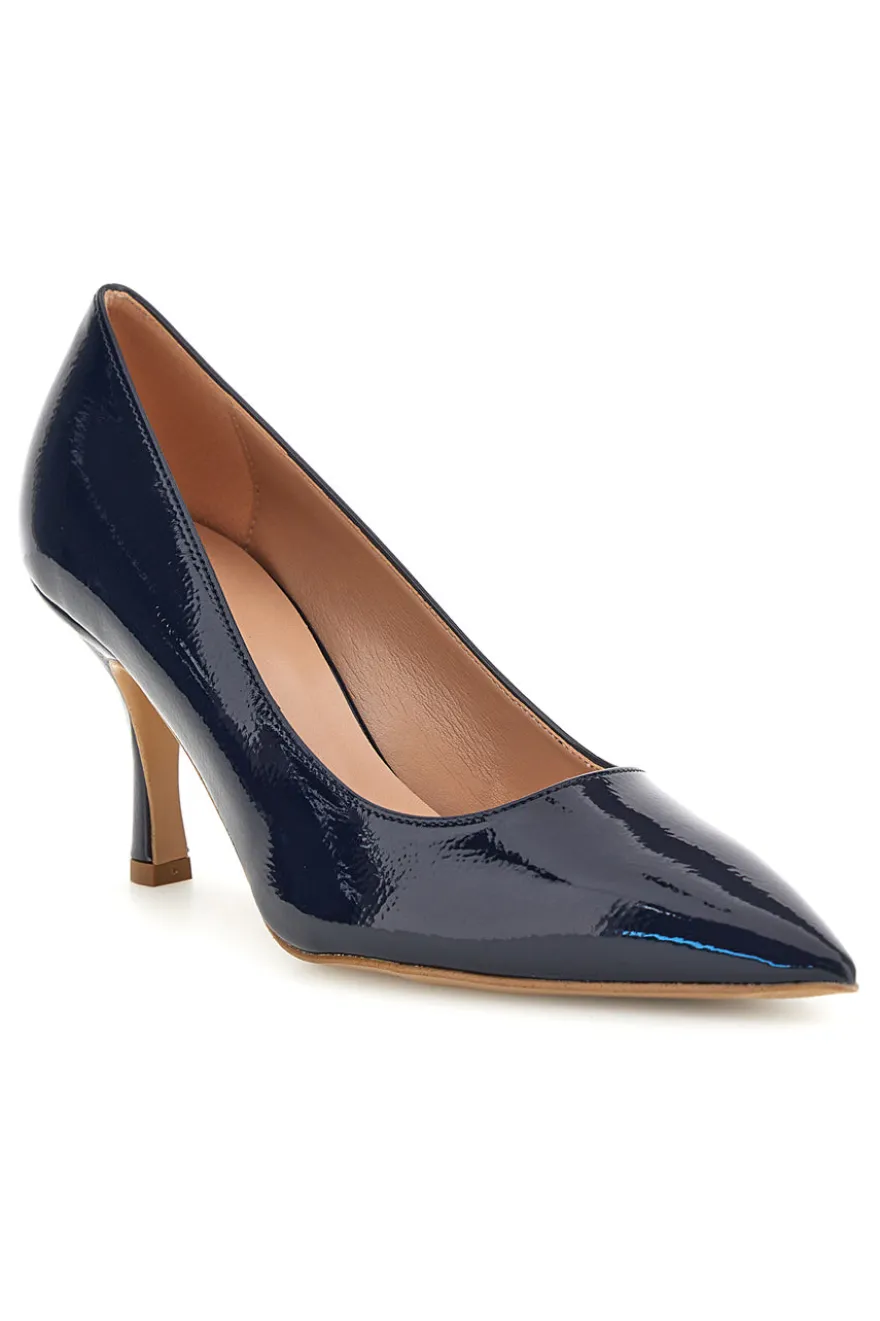 Blaue Lackleder Pumps Pittarello couture 6418