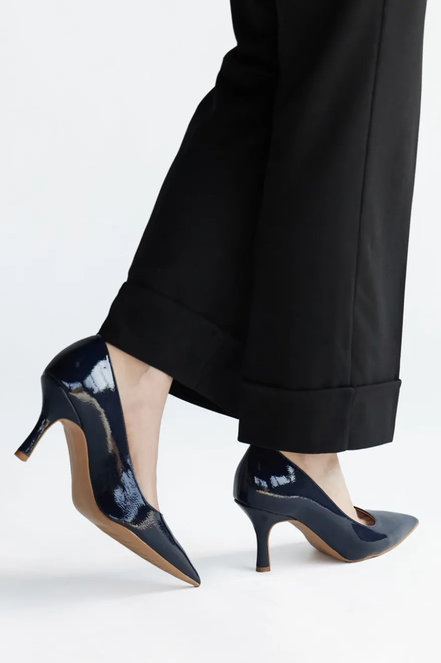 Blaue Lackleder Pumps Pittarello couture 6418