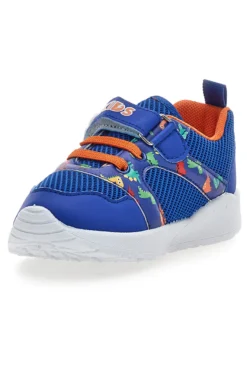 Blaue und orange Dinosaurier gemusterte Turnschuhe Pitt Kinder PK2380A