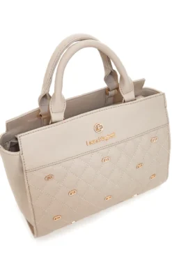 Borsa a Mano Effetto Matelassé Beige LAURA BIAGIOTTI RATCHET