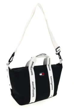 Borsa a Mano Nera in Tessuto con Bande Logo Tommy Jeans 18460