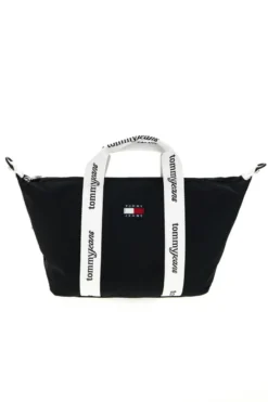 Borsa a Mano Nera in Tessuto con Bande Logo Tommy Jeans 18460