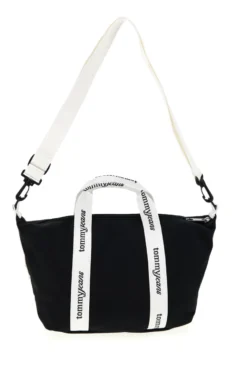 Borsa a Mano Nera in Tessuto con Bande Logo Tommy Jeans 18460