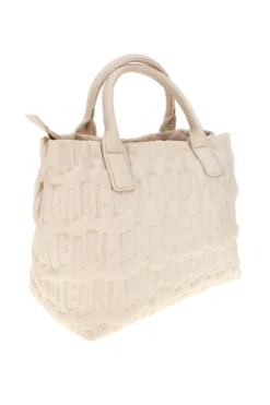 Borsa a mano panna con logo in rilievo Naj-oleari 61193/SOFY2