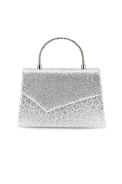 Borsa argento con texture animalier e tracolla a catena Nbg SERA/3488