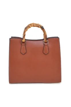 Borsa a Spalla Cuoio con dettagli Dorati Double Check 18247-3