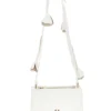 Borsa a Tracolla Bianca con Logo Dorato e Tracolla con Fiori Lancetti LL26S-106-2