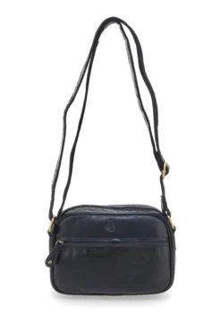 Borsa a tracolla nera compatta con zip Basile BA3543TI