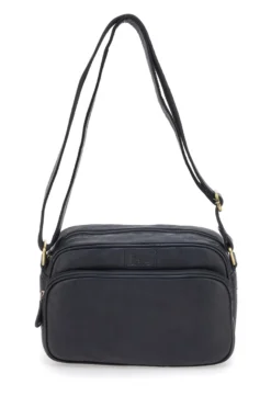 Borsa a tracolla nera in vera pelle artigianale Basile BA3540DX