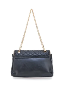 Borsa a tracolla Nera Trapuntata con Catena Dorata Lancetti 25S-259-3