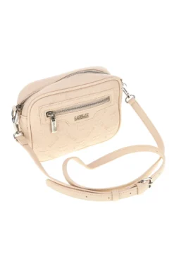 Borsa beige a tracolla con zip Me & me 20447