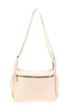 Borsa beige con zip multiple e tracolla regolabile Me & me spa 2332