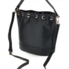 Borsa Bucket Nera con Coulisse e Dettagli Dorati Basile BA1277DOLL